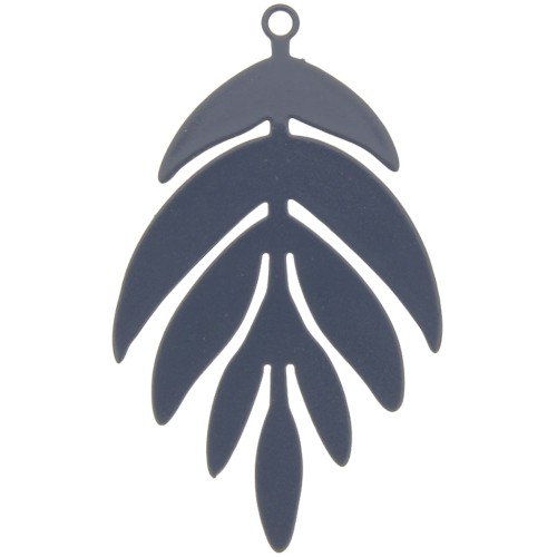 Colgante Hoja 40x24 mm - Gris Oscuro x1