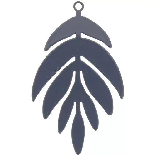 Colgante Hoja 40x24 mm - Gris Oscuro x1