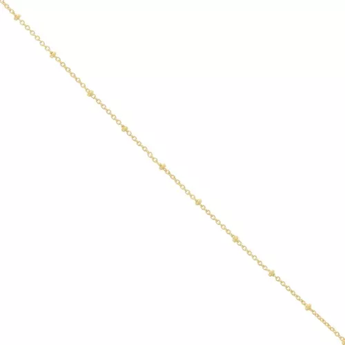 Cadena de eslabones Forçat de 1,9 mm con cuentas aplanadas - Dorado con oro fino x50cm