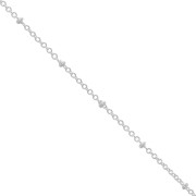 Cadena de eslabones Forçat, alternando cuentas aplanadas de 1,9 mm - Chapa fina Arg x50cm