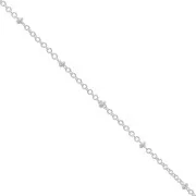 Cadena de eslabones Forçat, alternando cuentas aplanadas de 1,9 mm - Chapa fina Arg x50cm