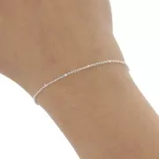 Cadena de eslabones Forçat, alternando cuentas aplanadas de 1,9 mm - Chapa fina Arg x50cm