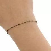 Cadena de eslabones Forçat de 1,9 mm con cuentas aplanadas - Bronce x50cm