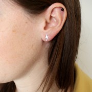 Clavos relámpago 11x3,5 mm - Plata 925 x2