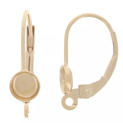 Sacos de dormir con anilla abierta 17 mm - para cabujón 4 mm - Gold filled x2