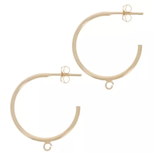 Pendientes de aro 20 mm con anilla abierta - Gold filled x2