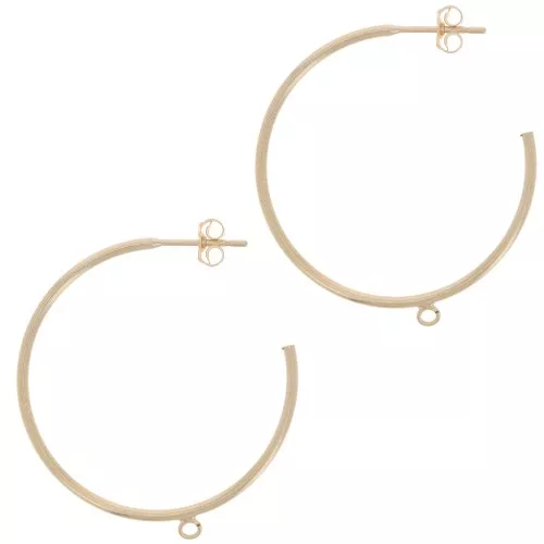 Pendientes de aro 30 mm con anilla abierta - Gold filled x2