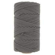 Bobina de cordón de macramé de algodón 2 mm - Gris oscuro x100m|raw }}