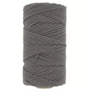 Bobina de cordón de macramé de algodón 2 mm - Gris oscuro x100m