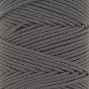 Bobina de cordón de macramé de algodón 2 mm - Gris oscuro x100m