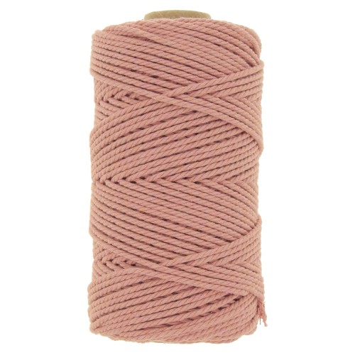 Bobina de cordón de algodón para macramé de 2 mm - Blush x100m