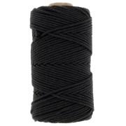 Bobina de cordón de macramé de algodón 2 mm - Negro x100m|raw }}