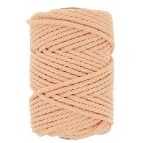 Bobina de cordón de algodón para macramé de 5 mm - Albaricoque x50m