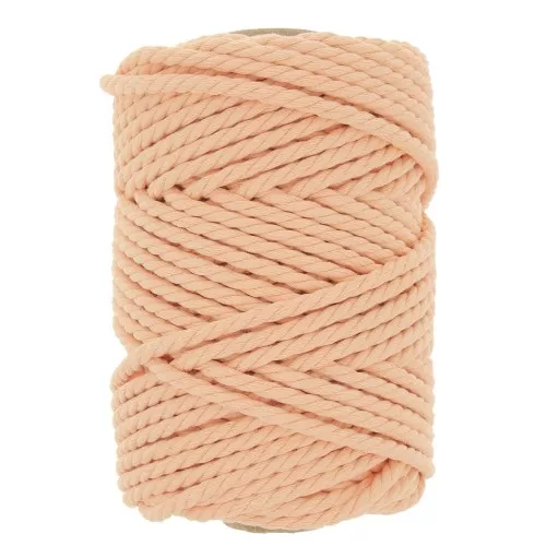 Bobina de cordón de algodón para macramé de 5 mm - Albaricoque x50m