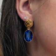 Cabujón oval Aurora A4120 18x13 mm - Azul Capri x1