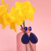 Cabujón oval Aurora A4120 14x10 mm - Azul Capri x1