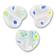 Corazones Millefiori 10 mm Crystal/Blue/Green x5|raw }}