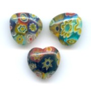 Corazones  Millefiori 10 mm Multicolor x5|raw }}