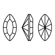 Cabujón navette Aurora A4200 10x5 mm - Rubí x1