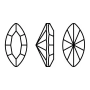 Cabochon navette Aurora A4200 15x7 mm - Black Diamond x1