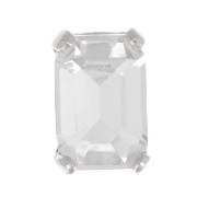 Cristal engaste Aurora A4610 Octágono Step Cut 6x4 mm - Rodio - Cristal x1|raw }}