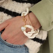 Colgante corazón 18x16 mm - gema y óxido de circonio - Oro - Amatista