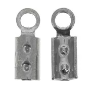 Alicates redondos de encaje 2 mm - Plata 925 Rodio Negro x4