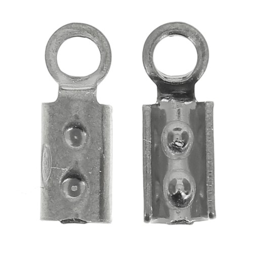 Alicates redondos de encaje 2 mm - Plata 925 Rodio Negro x4