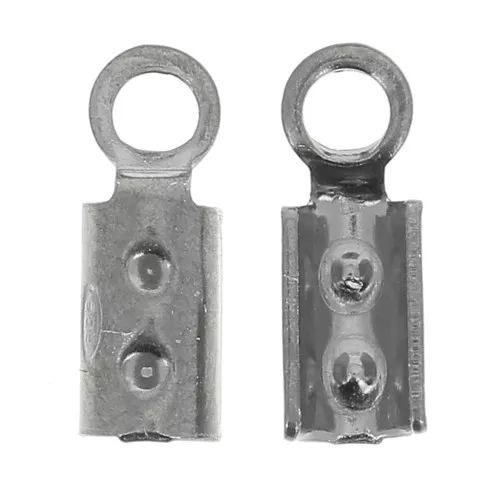Alicates redondos de encaje 2 mm - Plata 925 Rodio Negro x4