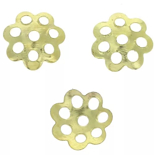 Casquillas filigrana 6 mm dorado x50