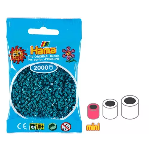 Perlas de planchar Hama MINI 2,5 mm - Azul petróleo (n°83) x2000