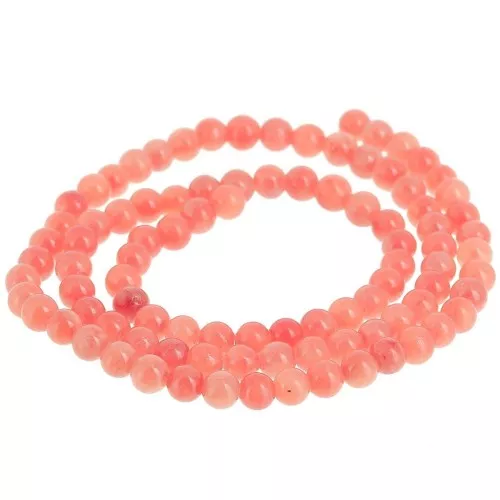 Cuentas redondas 4.5 mm - imitación gema Jade - Naranja x39cm
