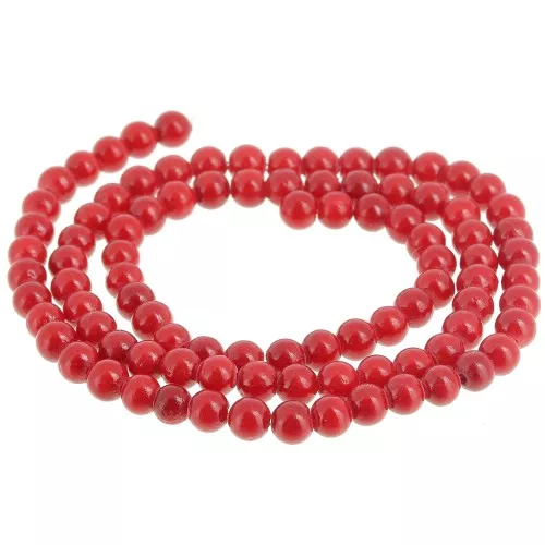 Cuentas redondas 4.5 mm - imitación gema Jade - Rojo x39cm