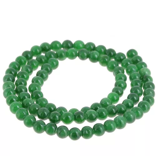 Cuentas redondas 4.5 mm - imitación gema Jade - Verde oscuro x39cm