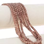 Cuentas redondas 4,5 mm - imitación gema Jade - Marrón claro x39cm