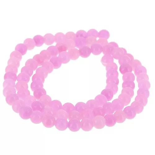 Cuentas redondas 4.5 mm - imitación gema Jade - Rosa x39cm