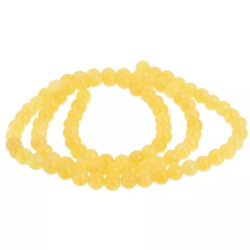 Cuentas redondas 4.5 mm - imitación gema Jade - Amarillo x39cm