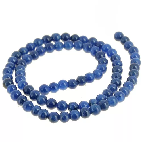 Cuentas redondas 4.5 mm - imitación gema Jade - Azul oscuro x39cm