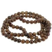 Cuentas redondas 4,5 mm - imitación gema Jade - Marrón oscuro x39cm