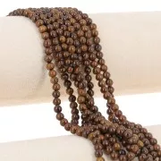 Cuentas redondas 4,5 mm - imitación gema Jade - Marrón oscuro x39cm