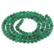 Cuenta de gema redonda 3.5mm - Jade tintado - Verde oscuro x38cm