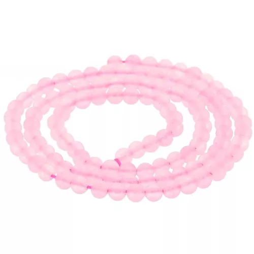 Cuenta de gema redonda 3.5mm - Jade tintado - Rosa x38cm