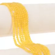 Cuenta de gema redonda 3.5mm - Jade tintado - Amarillo x38cm