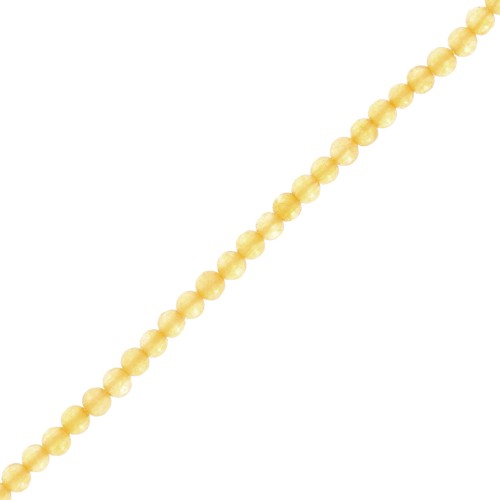 Cuenta de gema redonda 2.5mm - Jade tintado - Amarillo x38cm