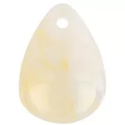 Pétalos de flores lisas de 17 mm en acrílico - Marfil jaspeado x15