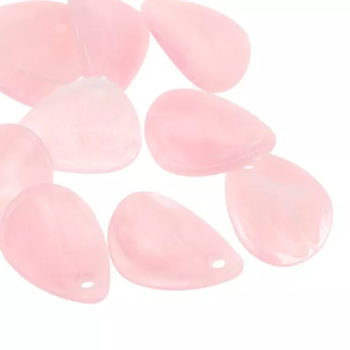 Pétalos de flor lisos de 17 mm en acrílico - Rosa viejo jaspeado x15