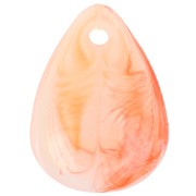 Pétalos de flores lisas de 17 mm en acrílico - Naranja jaspeado x15