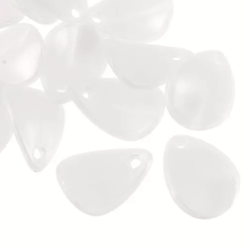 Pétalos de flor lisos de 17 mm en acrílico - Blanco nacarado x15