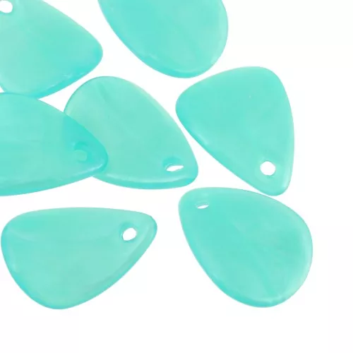 Lentejuelas de pétalos de flores lisas de 17 mm en acrílico - Verde nacarado x15