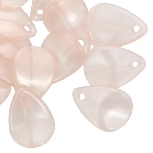 Pétalos de flor lisos de 17 mm en acrílico - Pearly Nude x15